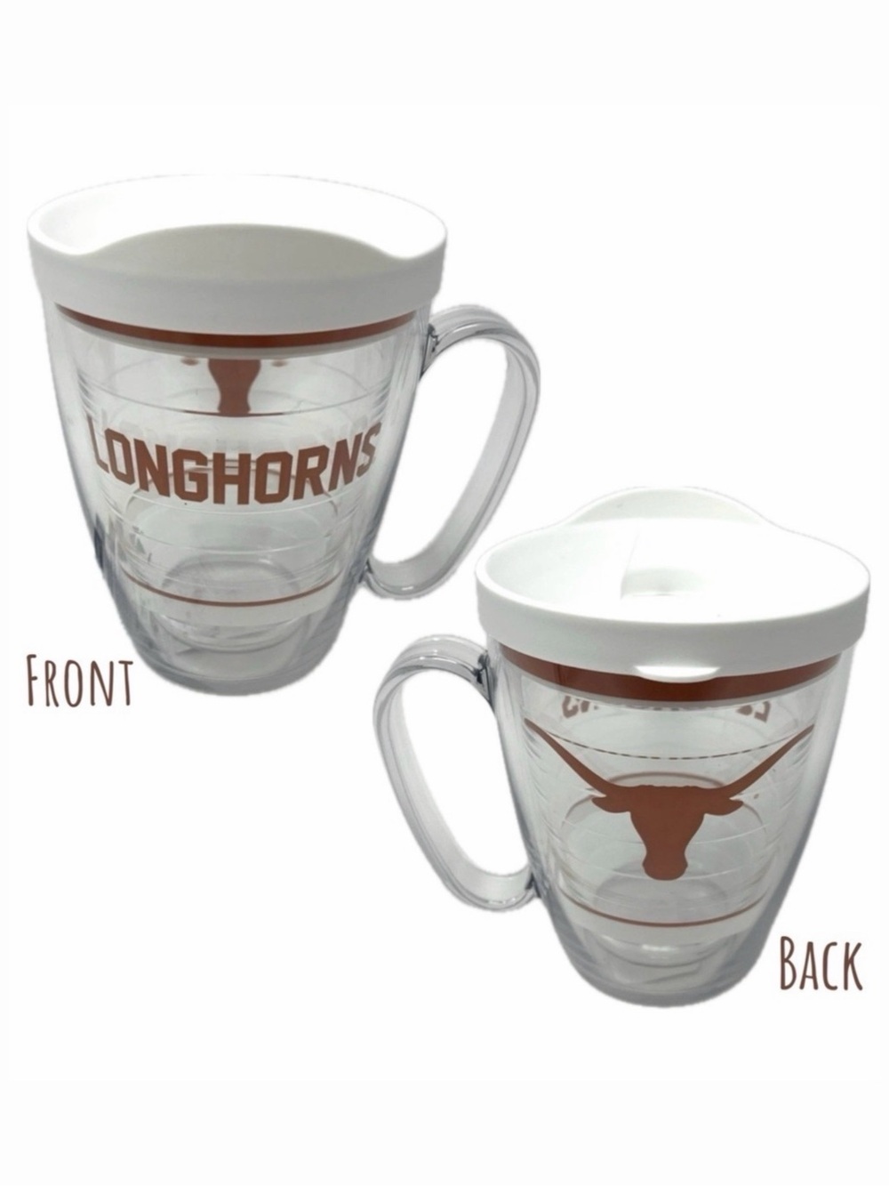 Tervis Texas Longhorns Insulated Mug Lid Clear Orange NCAA University of Texas - Picture 1 of 9
